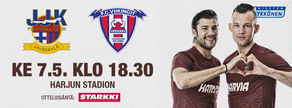 JJK-FC Viikingit ke 7.5. klo 18:30 Harjun stadionilla