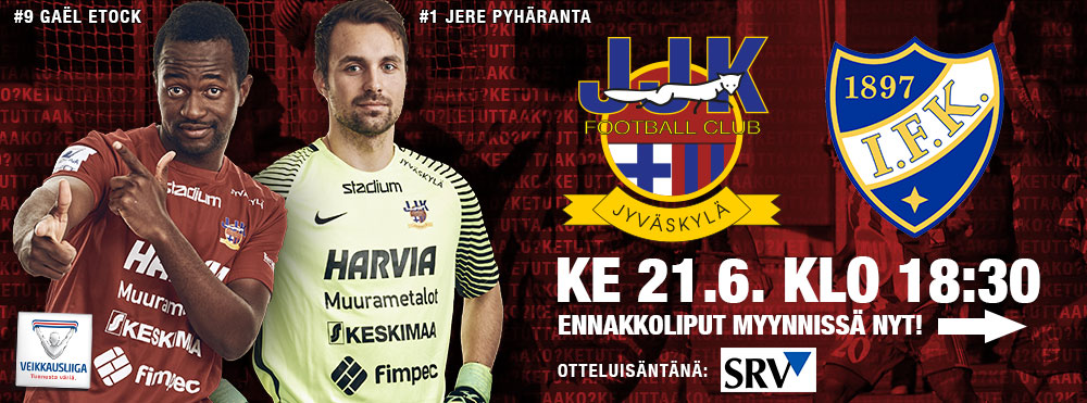 Keskiviikkona 21.6. kesäkuun ainoa kotiottelu JJK – HIFK