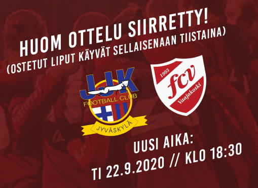 HUOM! Jyväskylän derby siirretty ensi tiistaille!