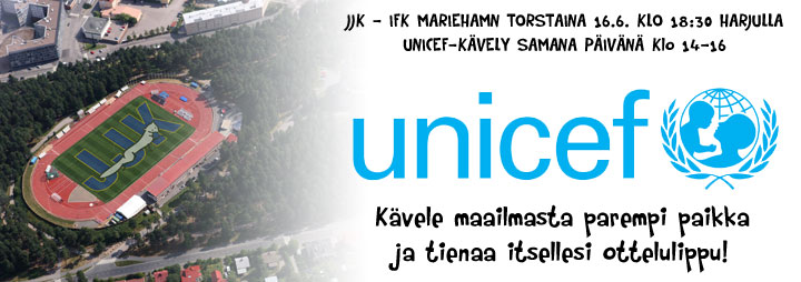 JJK & UNICEF-kävely torstaina 16.6. Harjulla
