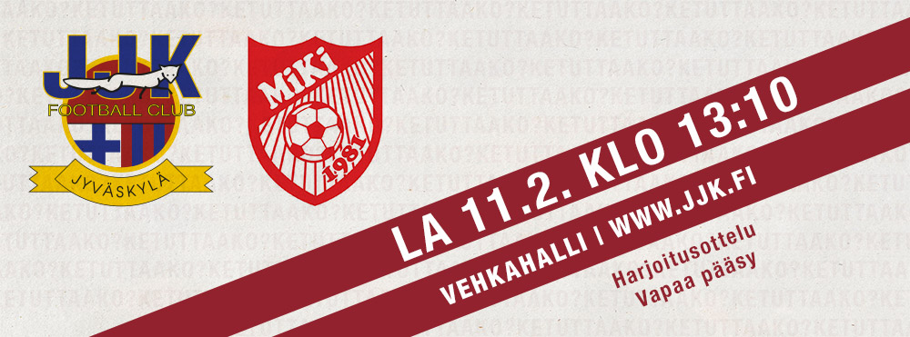 Lauantaina harjoitusottelu JJK-MiPK