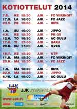 JJK Ykkönen otteluohjelma 2014